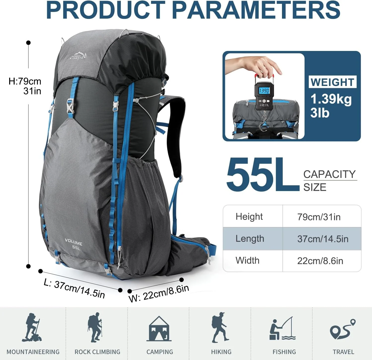 INOXTO Summit 55L Backpack - Image 22