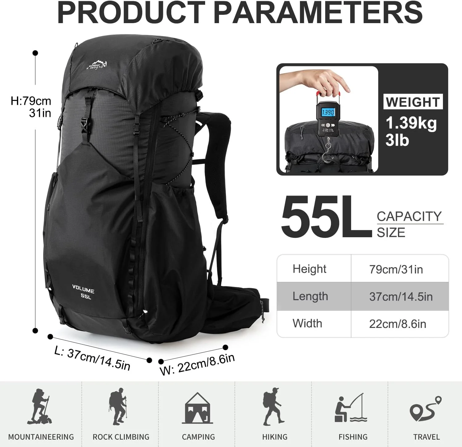 INOXTO Summit 55L Backpack - Image 6