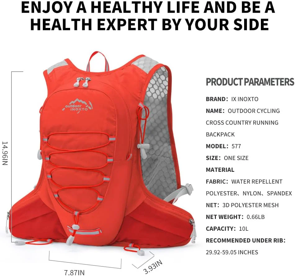 INOXTO 10 Running Hydration Vest for Men Women Marathon Race - Image 12