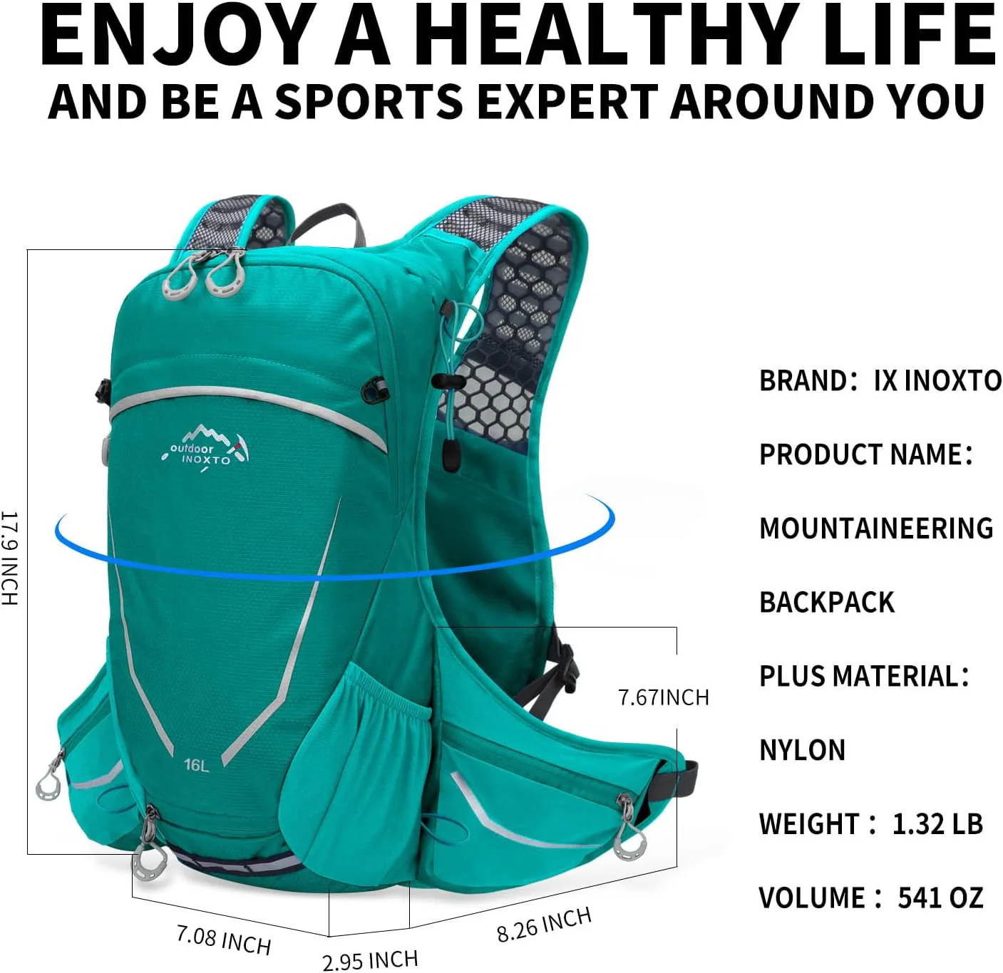 INOXTO 16 Hydration Backpack Lightweight Pack - Image 14