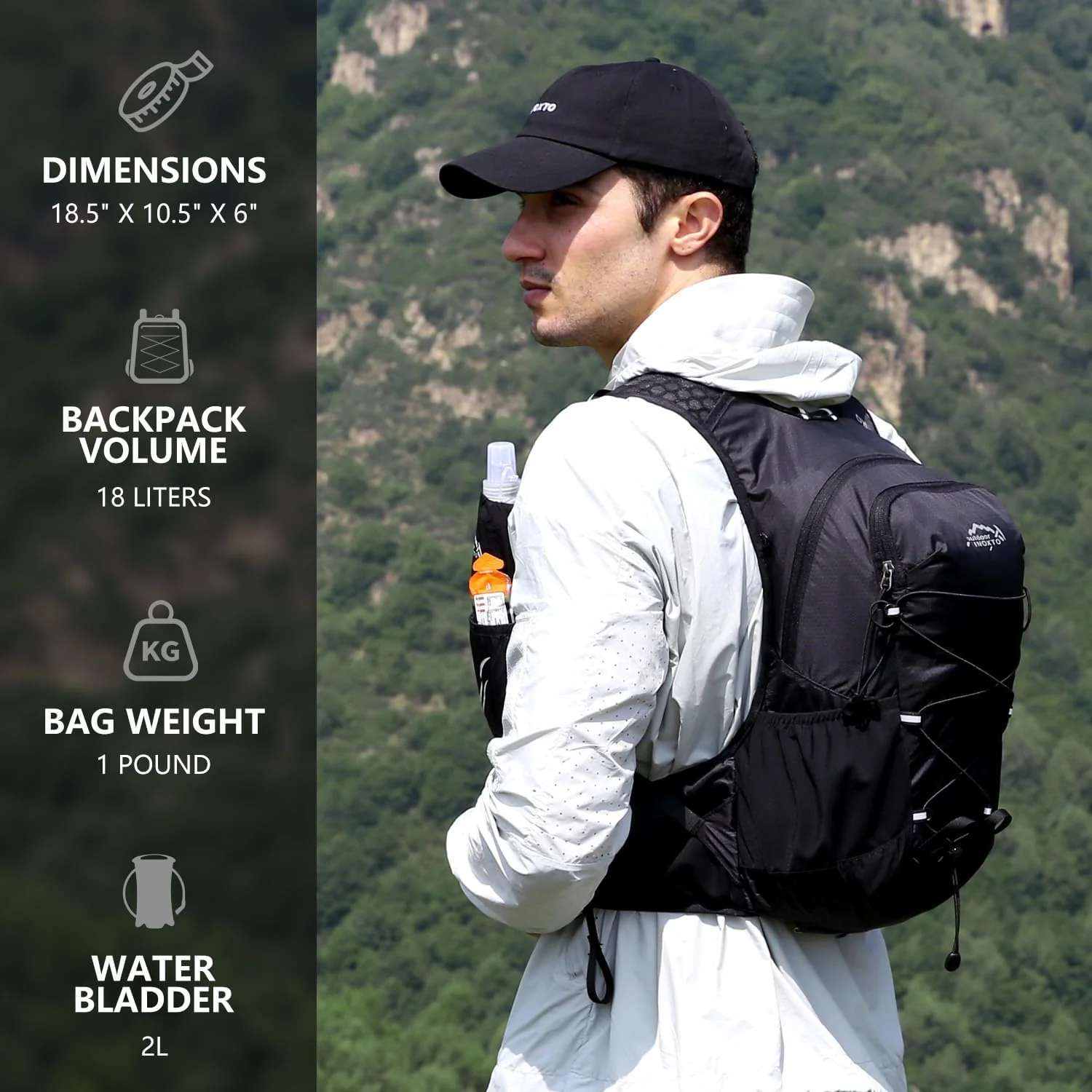 INOXTO 18L Hydration Backpack for Women Men with 2L Water Bladder - Image 10