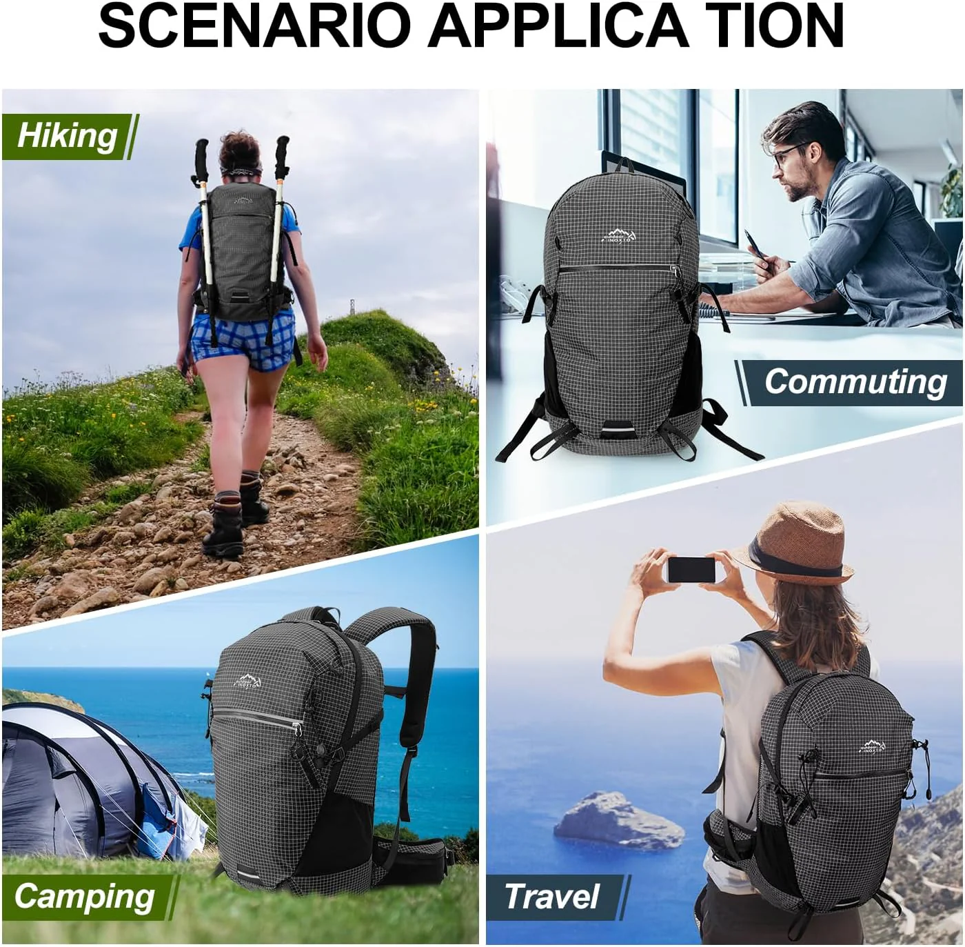 INOXTO 25L Hydration Hiking Backpack with 3L Water Bladder and Rain Cover - Image 13