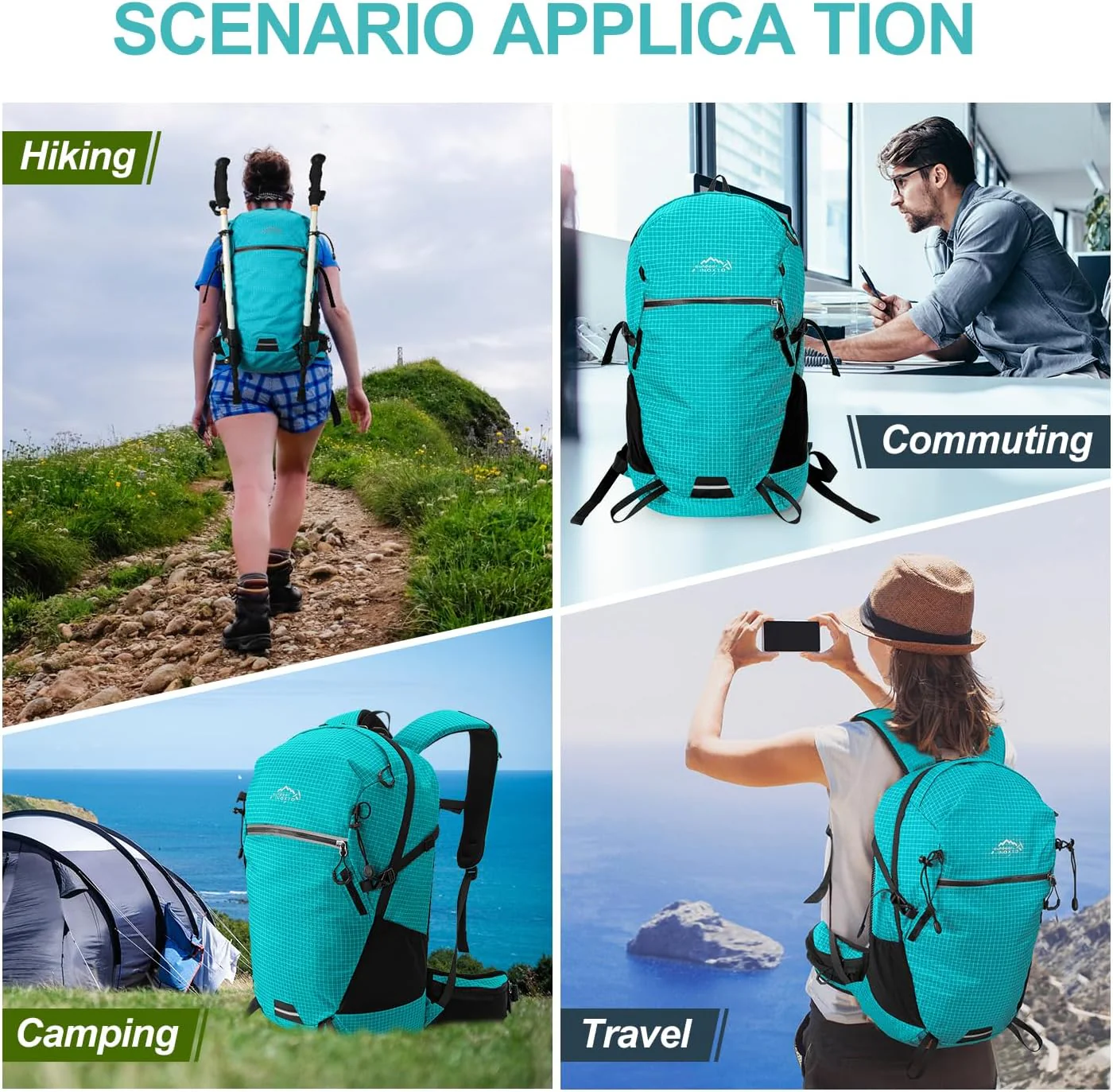 INOXTO 25L Hydration Hiking Backpack with 3L Water Bladder and Rain Cover - Image 19