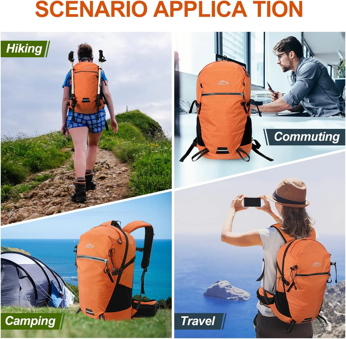 INOXTO 25L Hydration Hiking Backpack with 3L Water Bladder and Rain Cover - Image 25