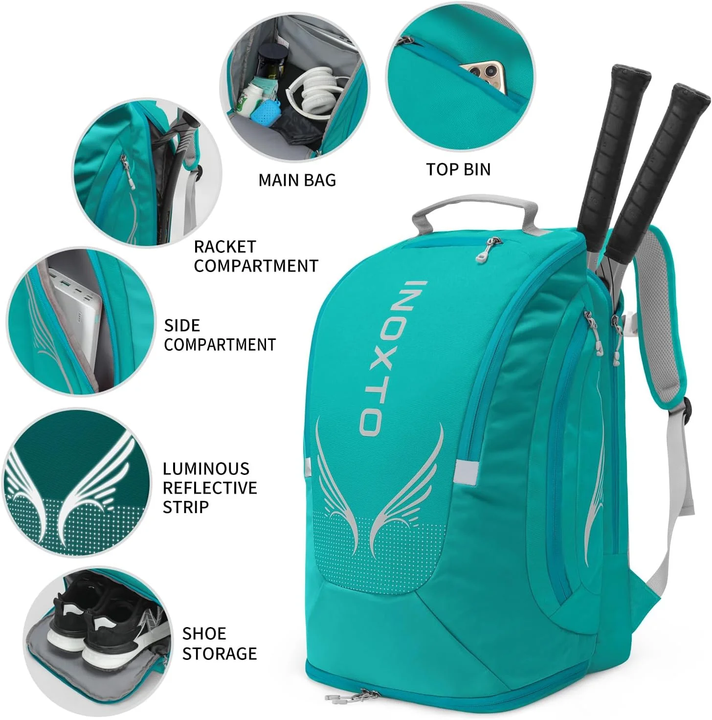 INOXTO 35 Tennis Bag-Racket Sports Backpack - Image 16
