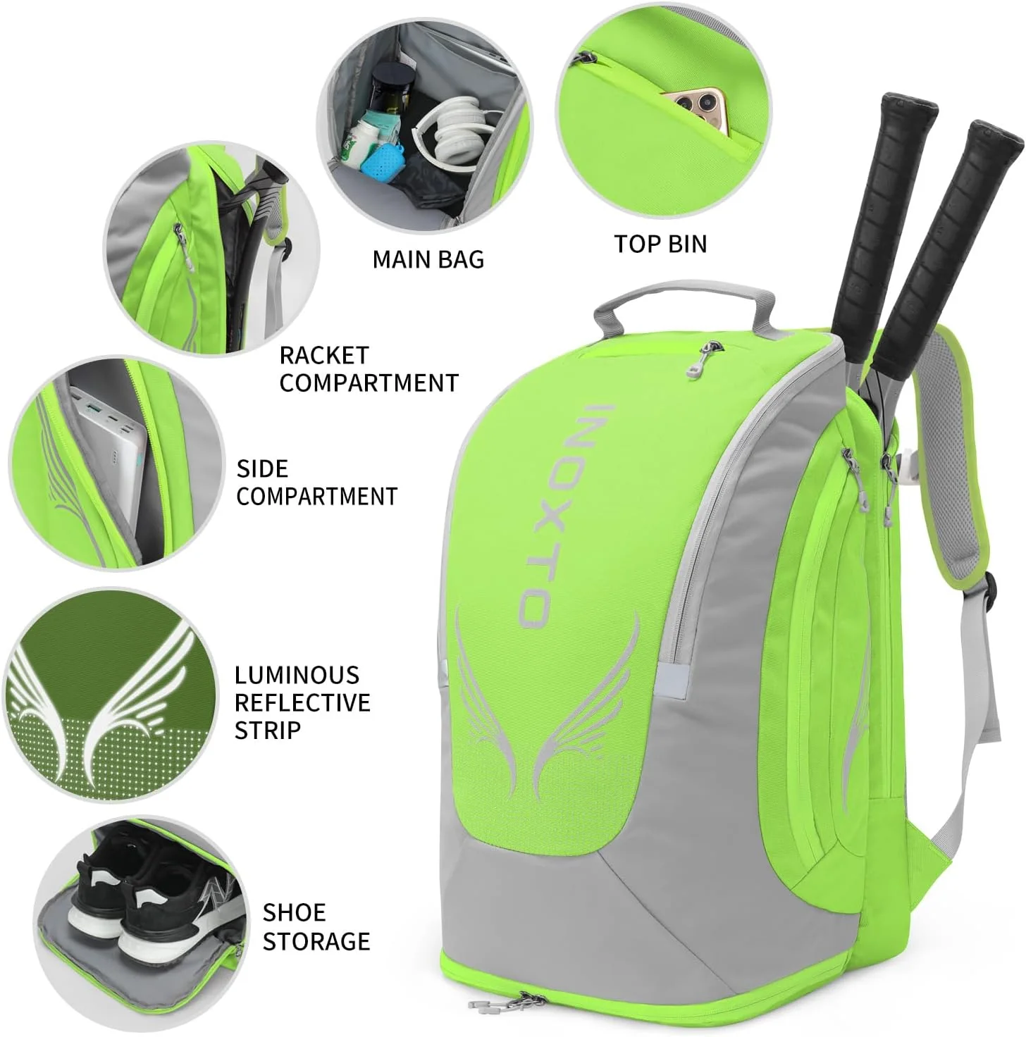 INOXTO 35 Tennis Bag-Racket Sports Backpack - Image 22