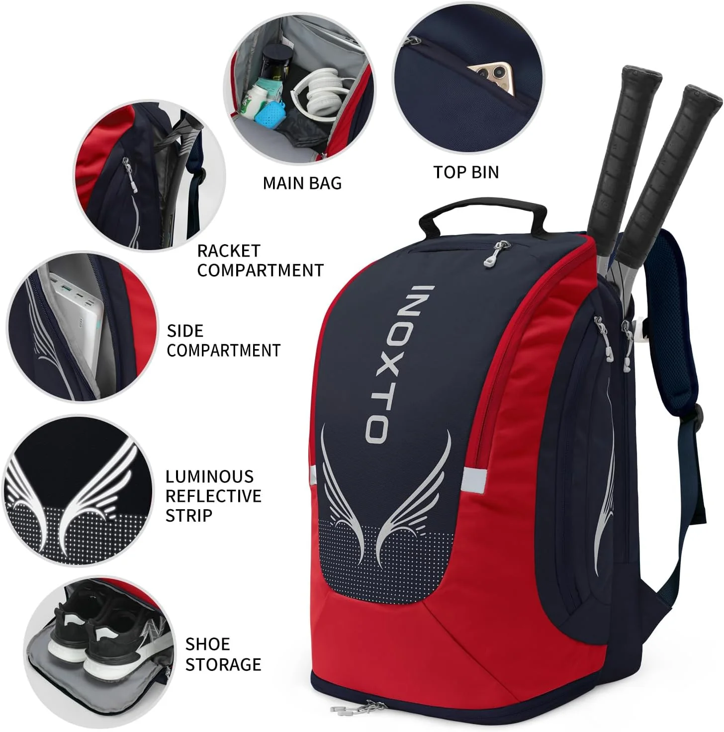 INOXTO 35 Tennis Bag-Racket Sports Backpack - Image 28