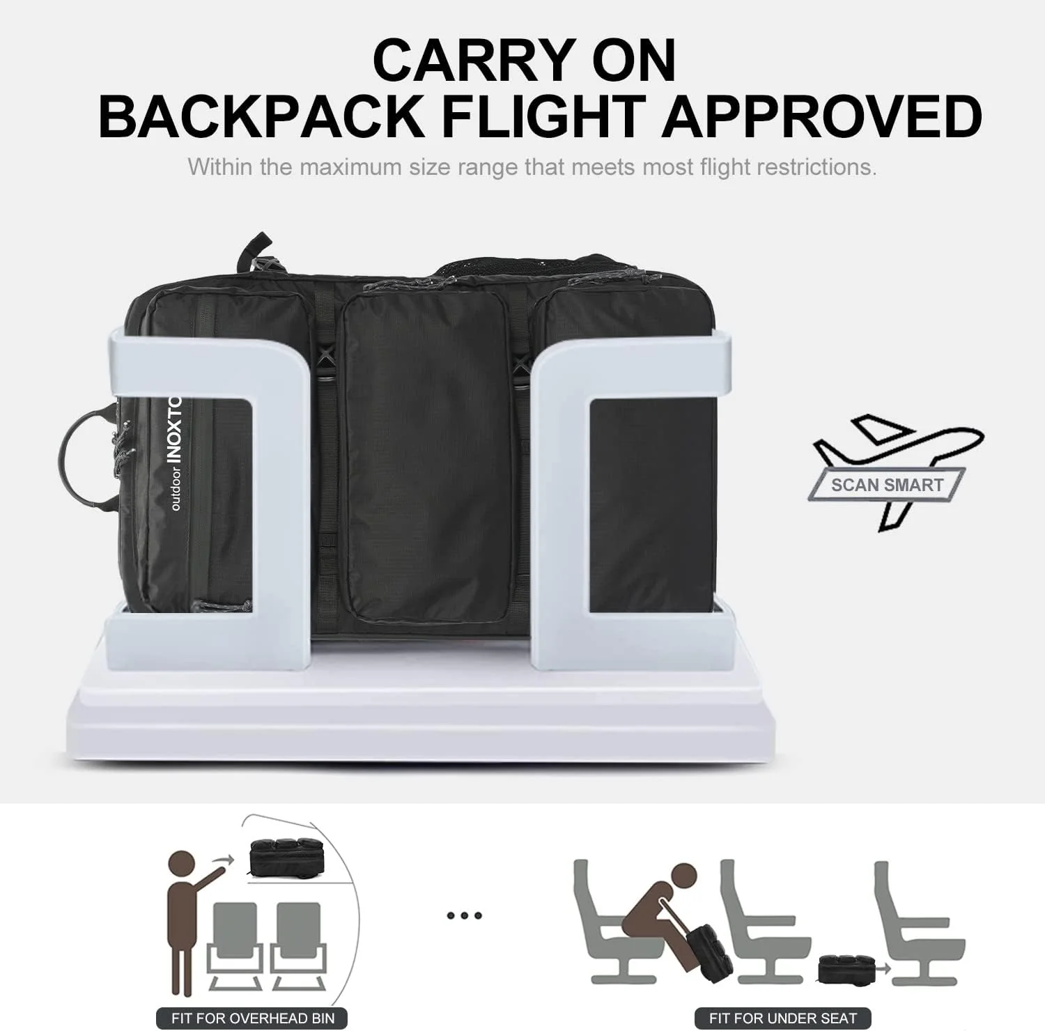 INOXTO 35 Travel Daypack, Flight Approved Carry on Backpack - Image 11