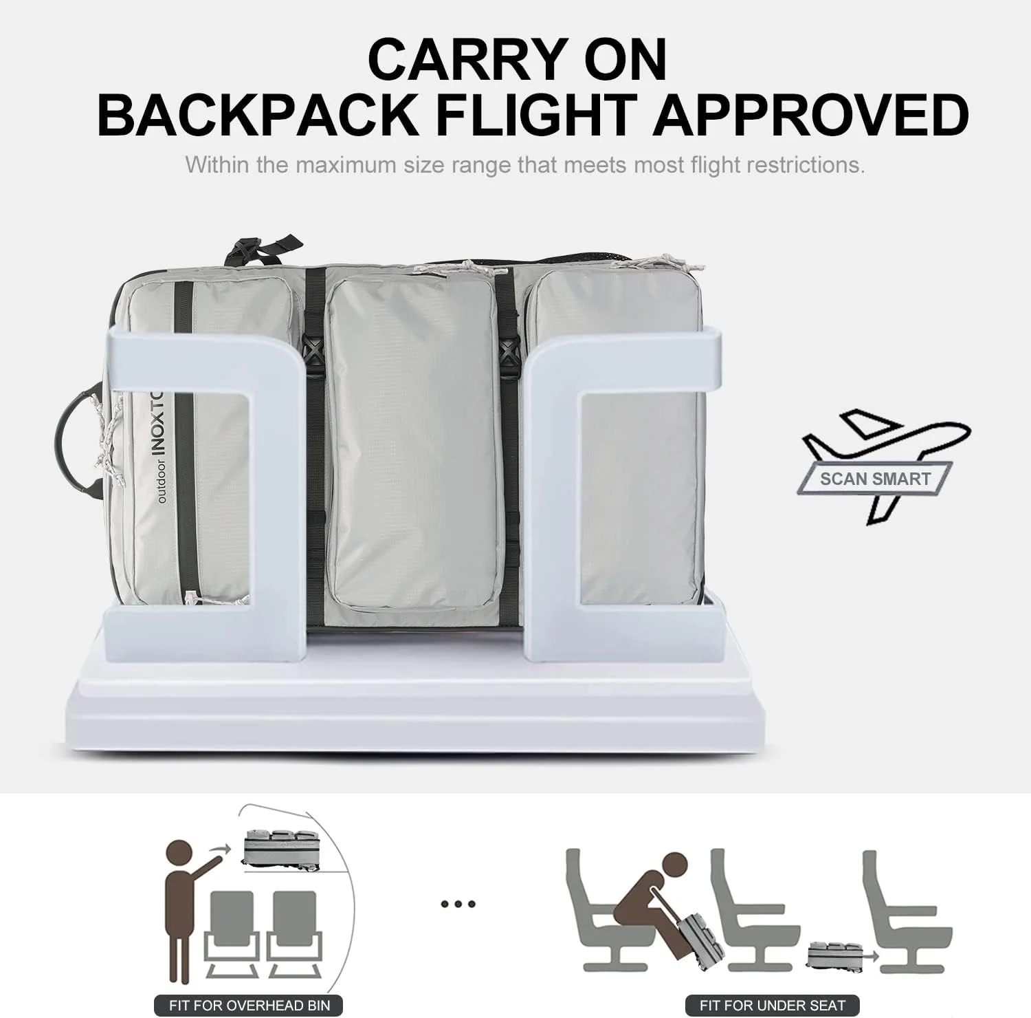INOXTO 35 Travel Daypack, Flight Approved Carry on Backpack - Image 3
