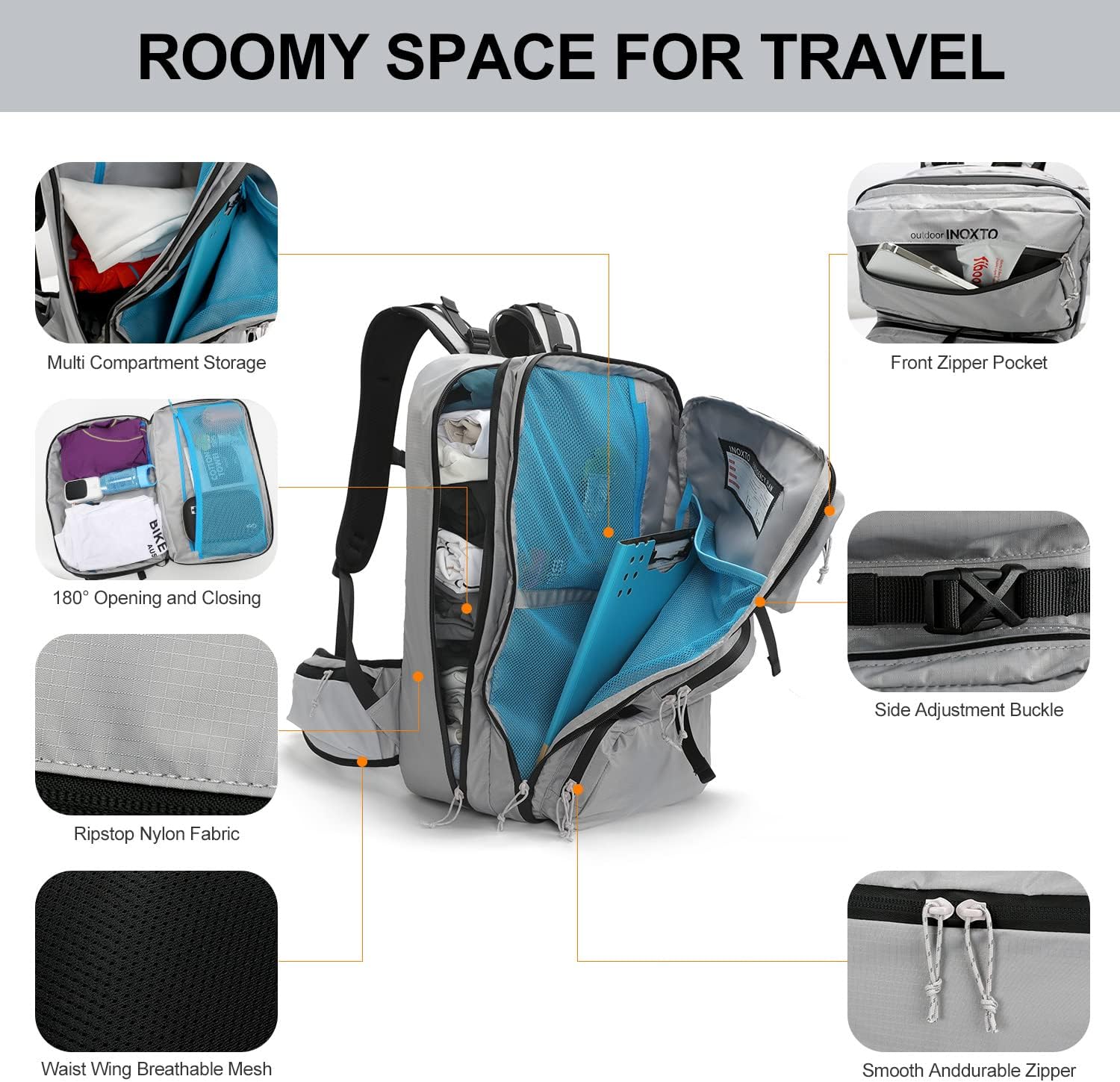 INOXTO 35 Travel Daypack, Flight Approved Carry on Backpack - Image 6