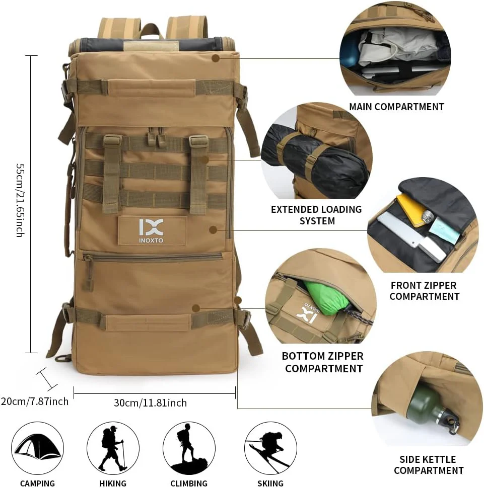 INOXTO 40L Hiking Backpack Lightweight Waterproof Backpack for Men Women - Image 12
