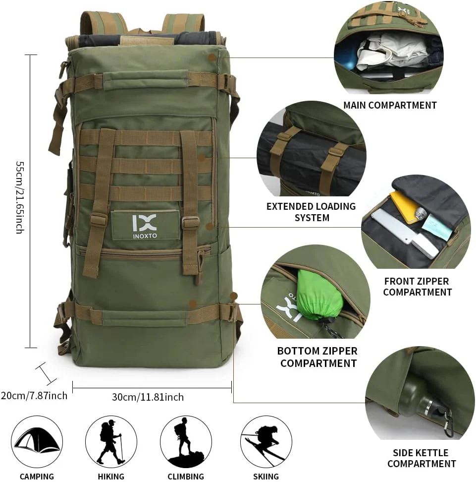 INOXTO 40L Hiking Backpack Lightweight Waterproof Backpack for Men Women - Image 16