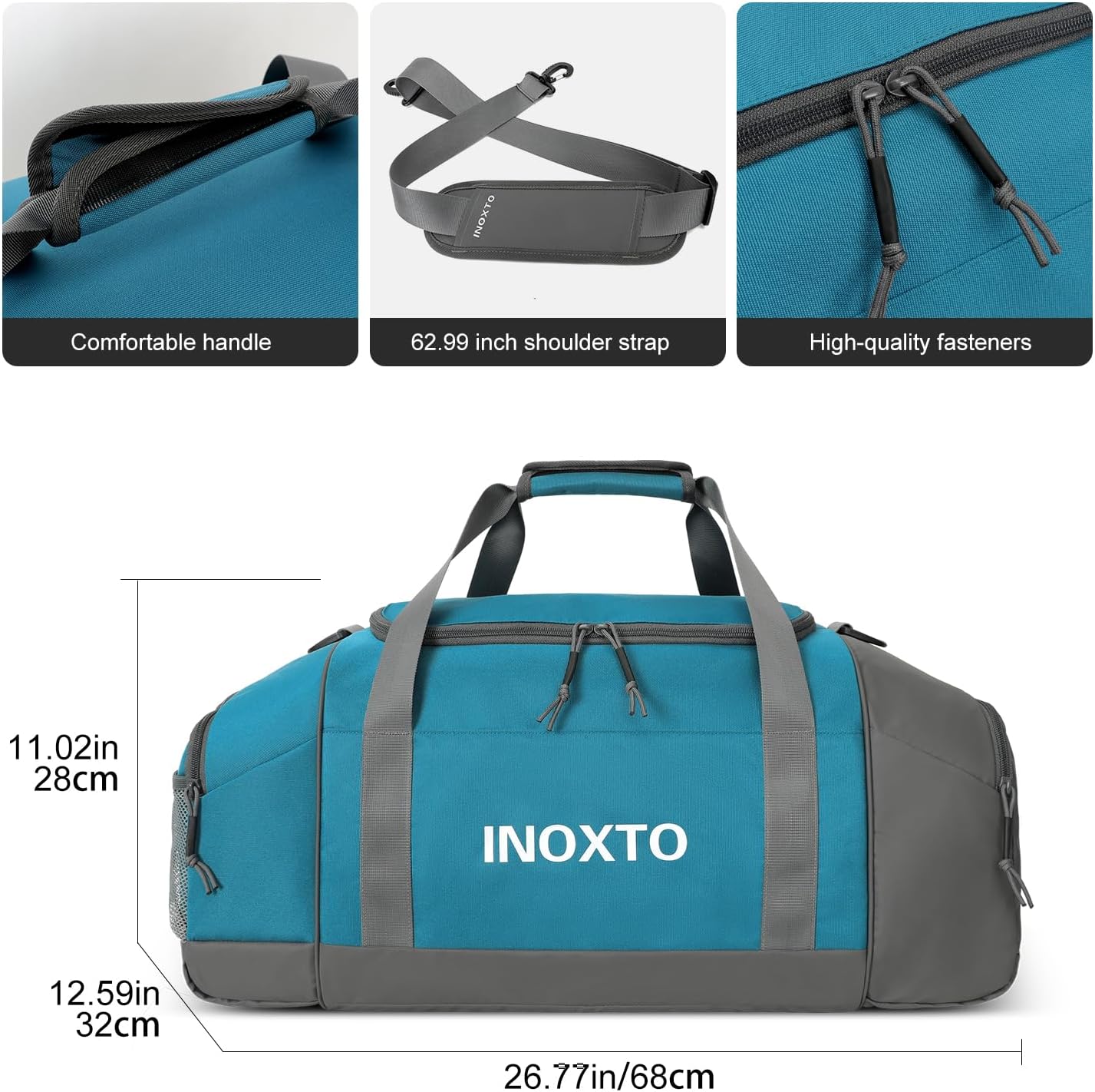 INOXTO 55L Sports Gym Bag Travel Duffel Bag - Image 9