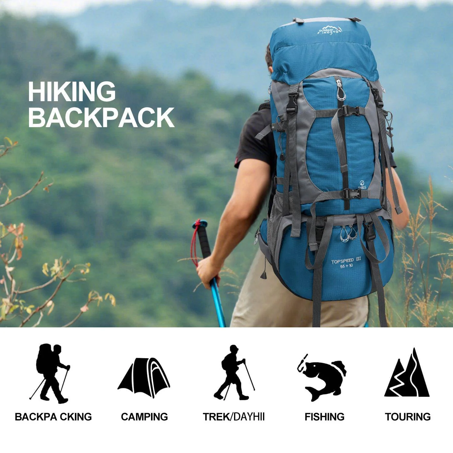 INOXTO 65/85L Lightweight  Backpack - Image 11