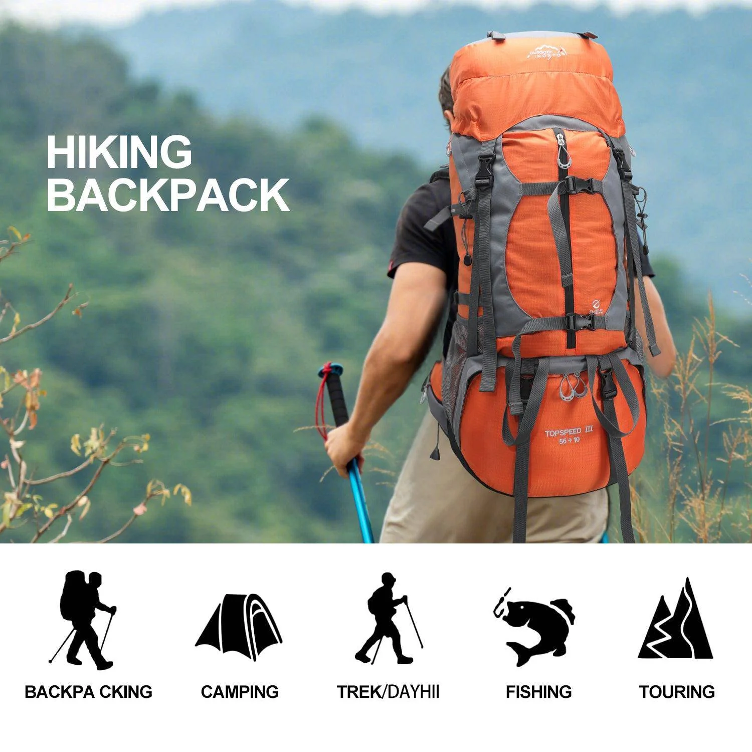 INOXTO 65/85L Lightweight  Backpack - Image 13