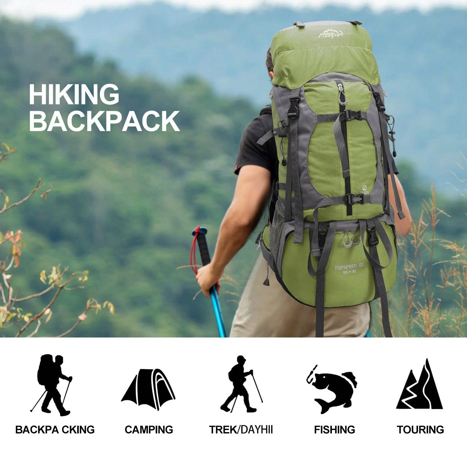 INOXTO 65/85L Lightweight  Backpack - Image 6