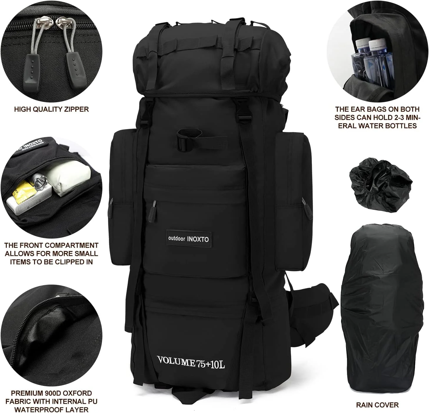 INOXTO Outland 65/85L Internal Frame Backpack - Image 4