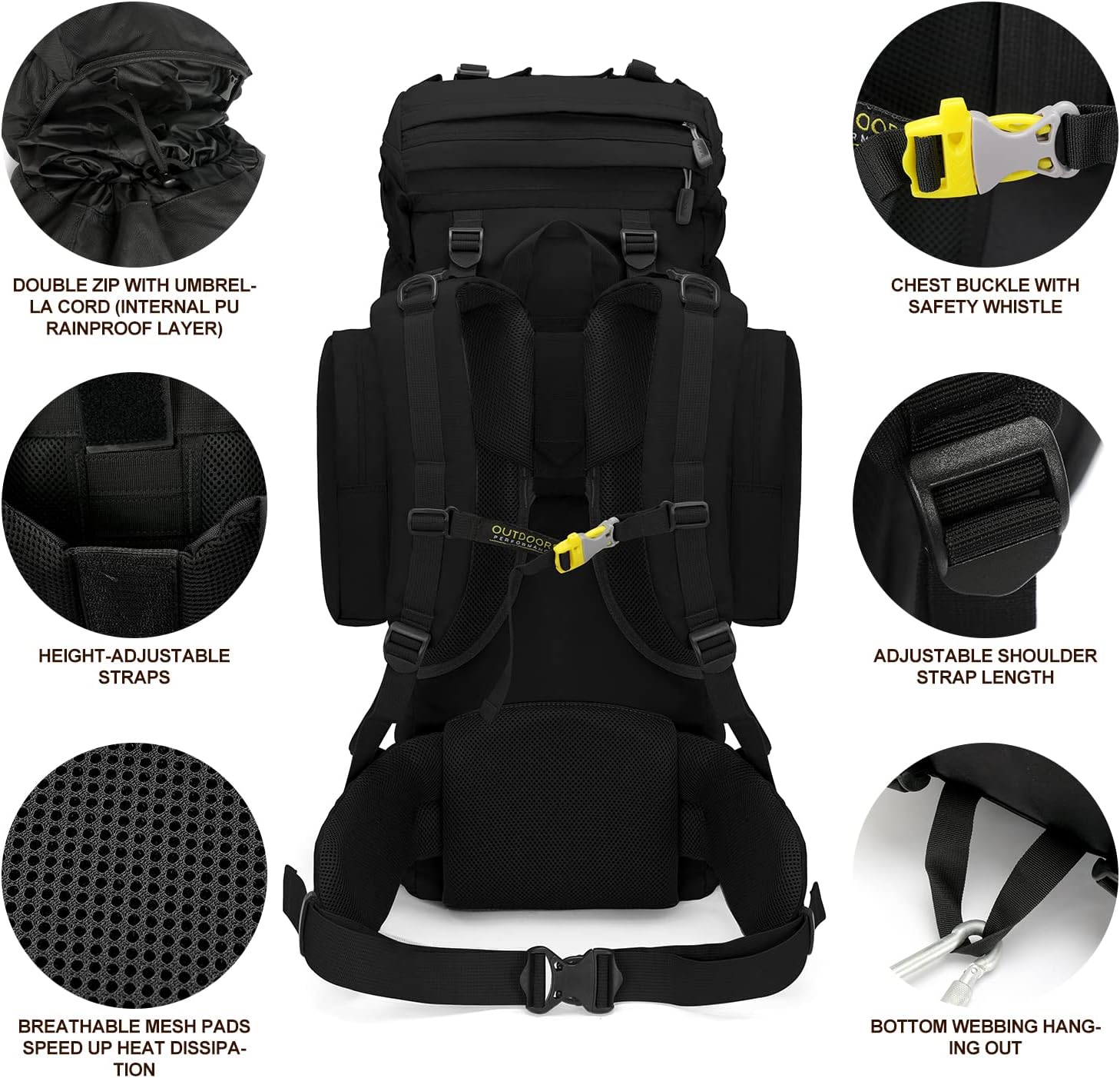 INOXTO Outland 65/85L Internal Frame Backpack - Image 5