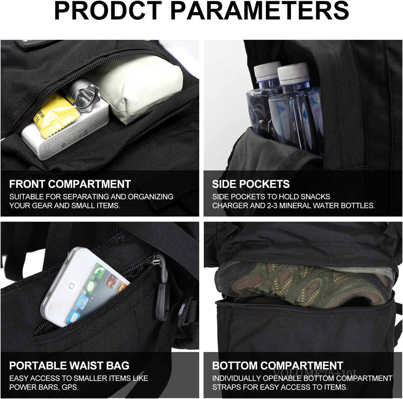 INOXTO Outland 65/85L Internal Frame Backpack - Image 6