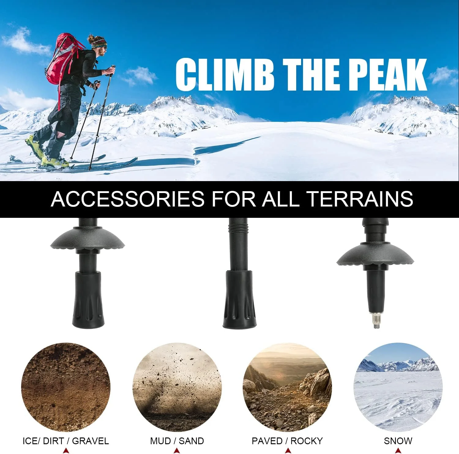INOXTO Aircraft-Grade Aluminum Trekking Poles - 2-Pc Pack - Image 7