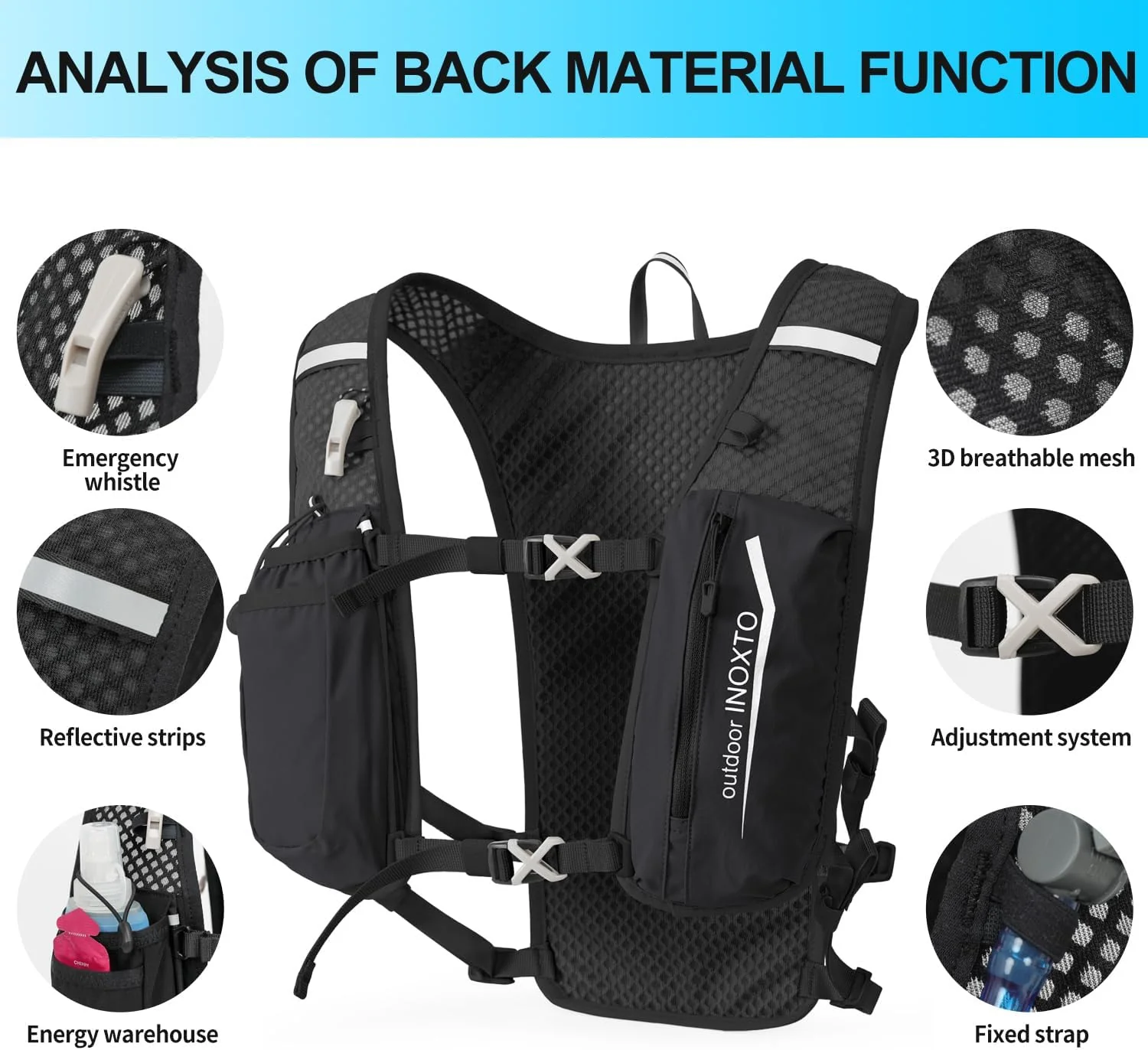 INOXTO Light Run 3.0 Pro Running Hydration Vest Set - Image 9
