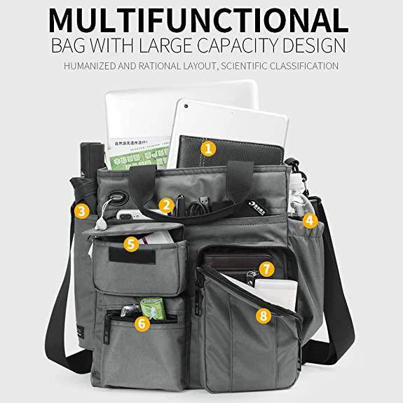 INOXTO Mens Messenger Bag Laptop Shoulder Bag - Image 4