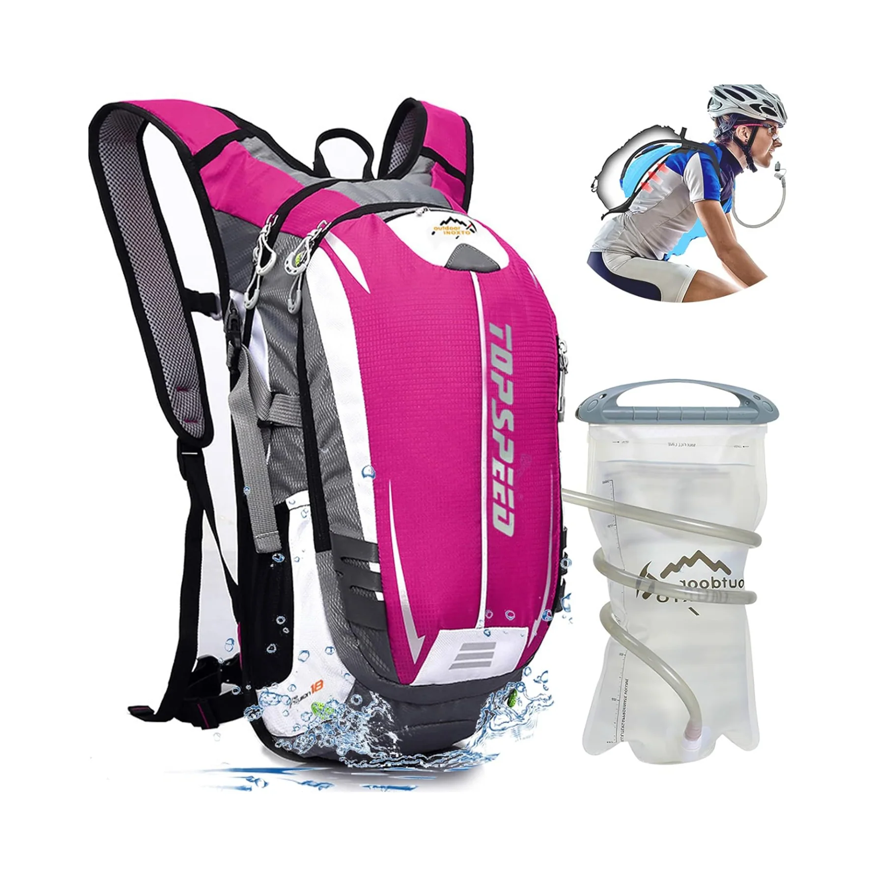 INOXTO Topspeed 18 Hydration  Backpack for Outdoor Trail Marathon Race Cycling Camping - Image 13