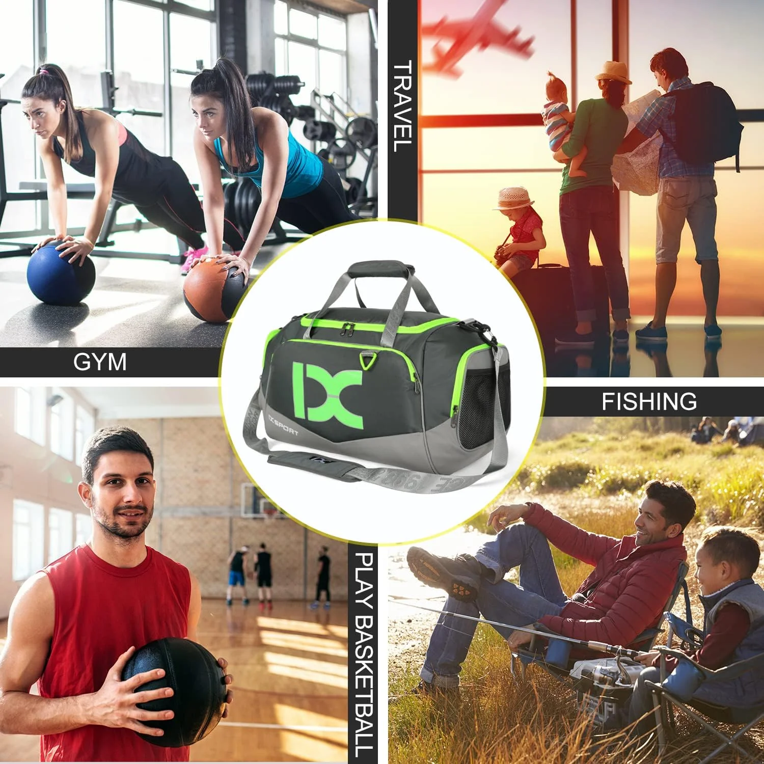 INOXTO Travel Duffel Bag, Sport Gym Bag - Image 12