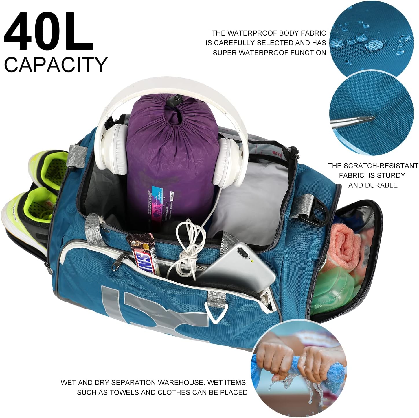 INOXTO Travel Duffel Bag, Sport Gym Bag - Image 17