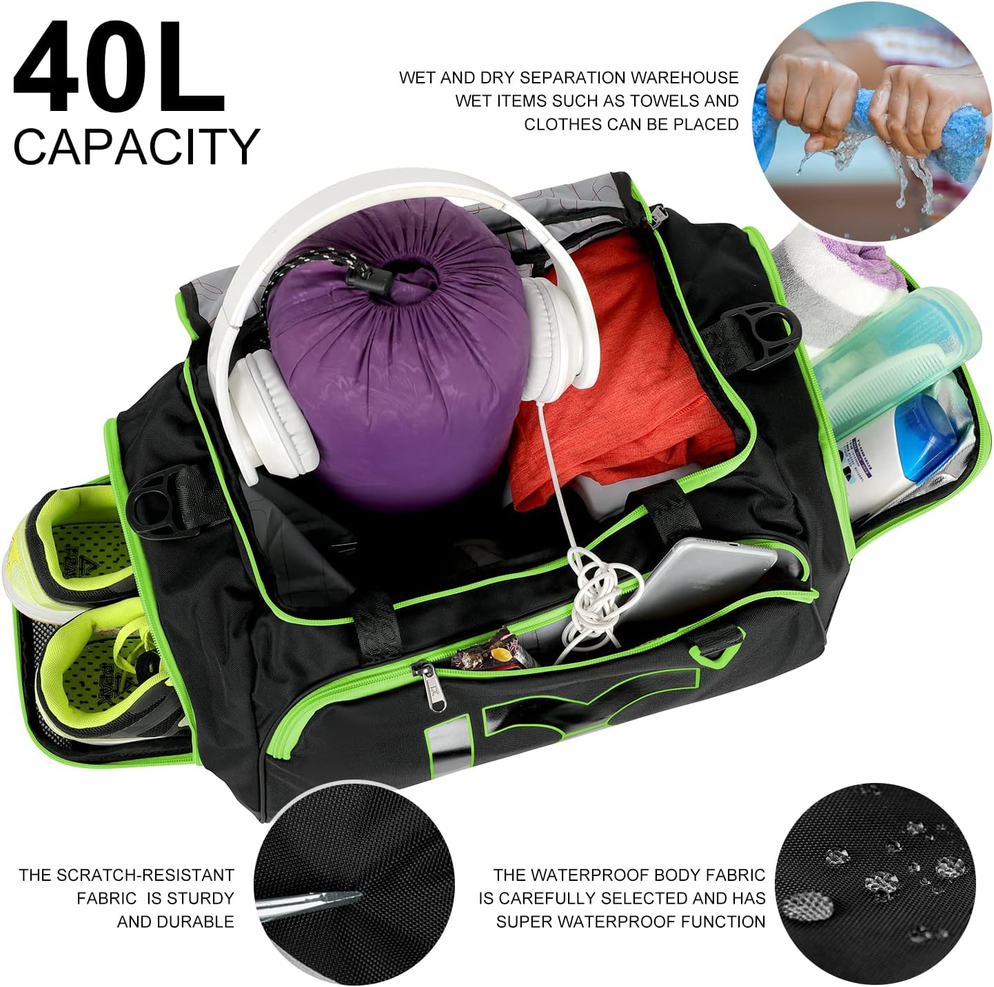 INOXTO Travel Duffel Bag, Sport Gym Bag - Image 25