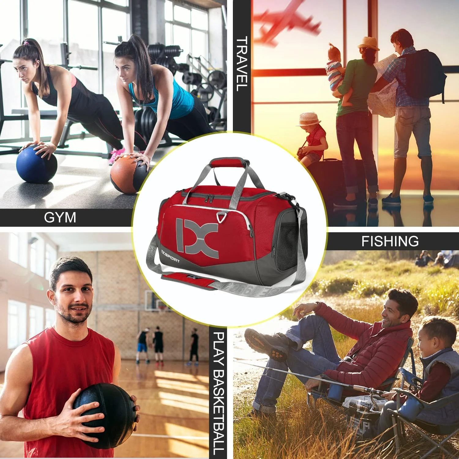 INOXTO Travel Duffel Bag, Sport Gym Bag - Image 29