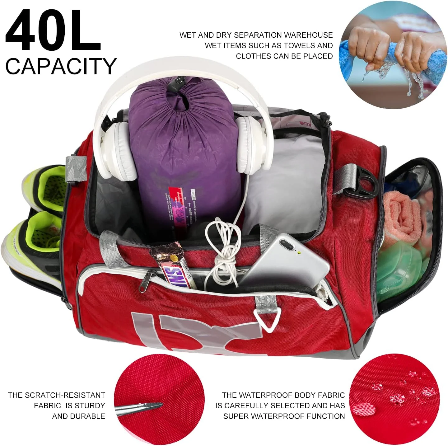 INOXTO Travel Duffel Bag, Sport Gym Bag - Image 30
