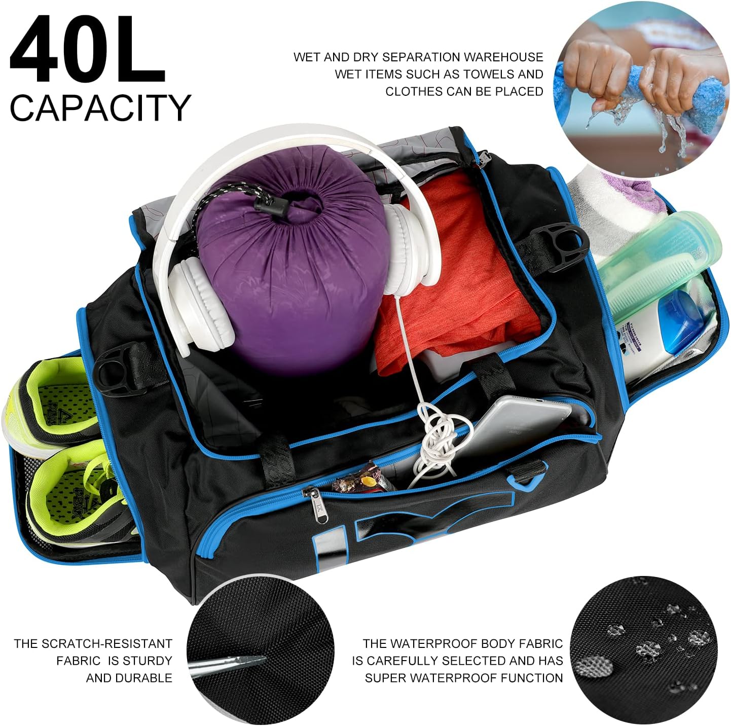 INOXTO Travel Duffel Bag, Sport Gym Bag - Image 35
