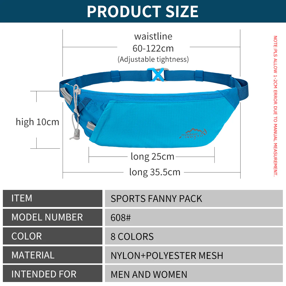 INOXTO Waist Bag 7.2 Inch Sports Phone Bag  Waterproof-Unisex - Image 6
